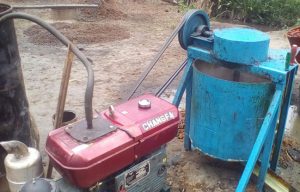 An equipment given to village to help extract red palm oil